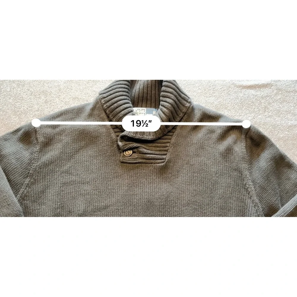 Polo Ralph Lauren Vintage Mens XL Black Cotton Shawl Collar Sweater Button